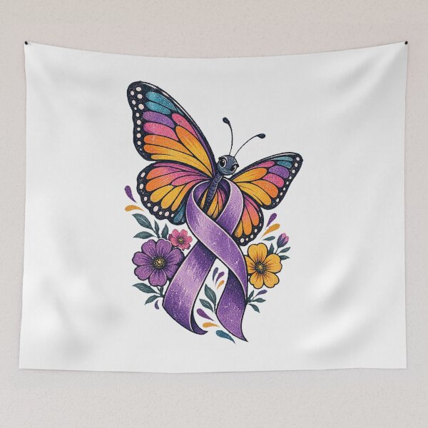 Item preview, Butterfly Purple Awareness Ribbon designed and sold by HeleneKarlsen.