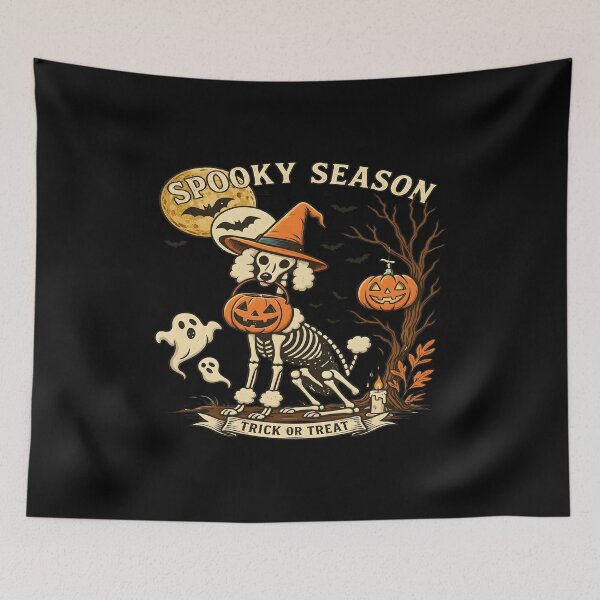 Item preview, Skeleton Poodle Witch Halloween Trick Treat Art designed and sold by Dmo3HarkoArt.