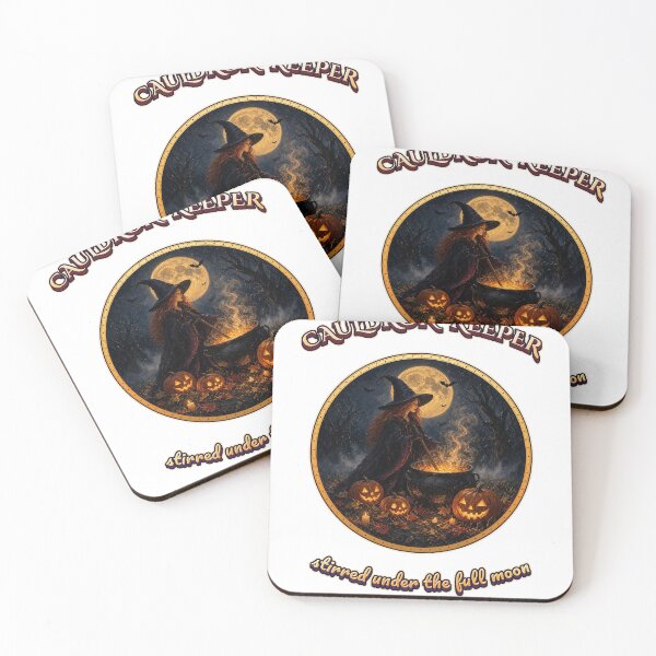 Item preview, Witchy Halloween Witch Cauldron Keeper Vintage Full Moon designed and sold by MiniSaga Shop.