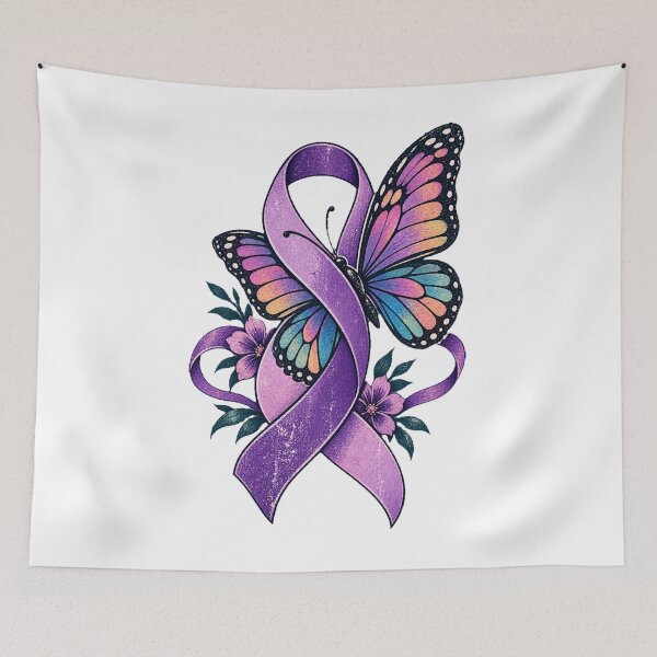 Item preview, Purple Butterfly Awareness Ribbon designed and sold by HeleneKarlsen.