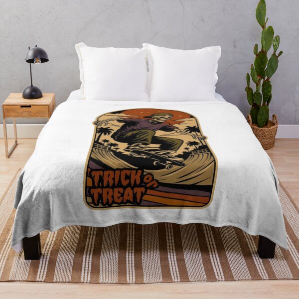 Item preview, Skeleton Skater Trick or Treat Retro Design designed and sold by Dmo3HarkoArt.
