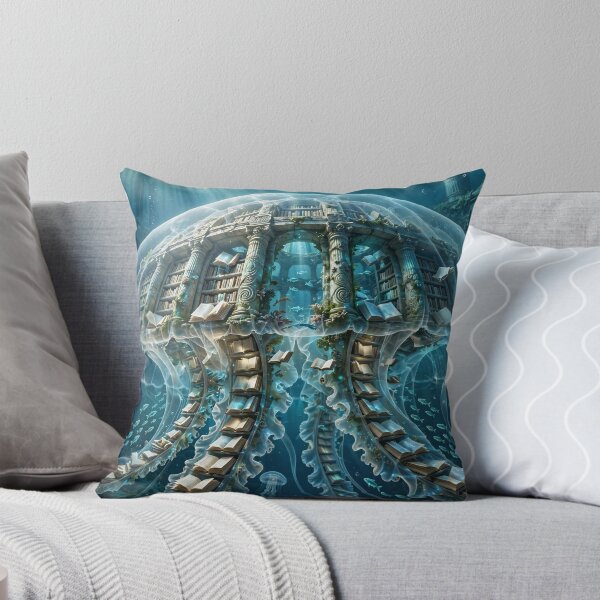 Item preview, The Forgotten Library of the Ocean – A Jellyfish Fantasy designed and sold by DreamyWallVibes.