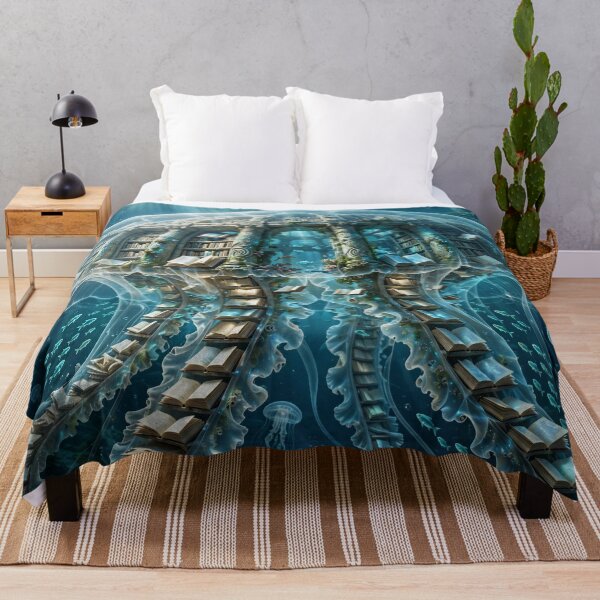 Item preview, The Forgotten Library of the Ocean – A Jellyfish Fantasy designed and sold by DreamyWallVibes.