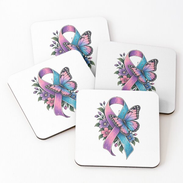 Item preview, Butterfly Awareness Ribbon Floral  designed and sold by HeleneKarlsen.