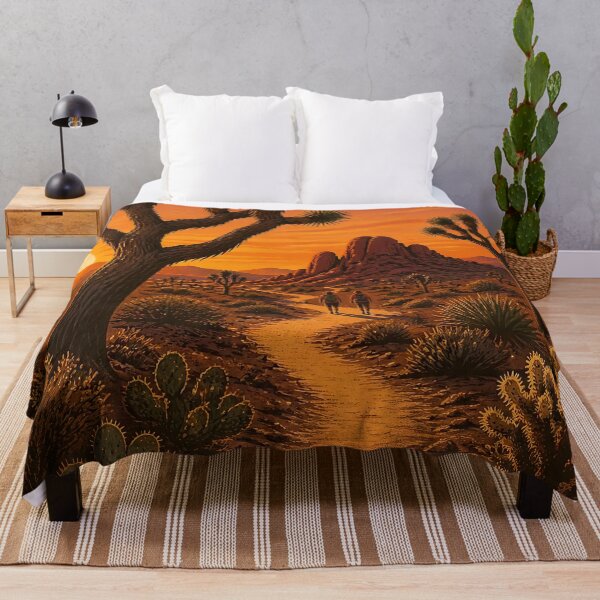 Item preview, Vintage Joshua Tree National Park Desert Sunset Hike Art designed and sold by FestivityFinds.