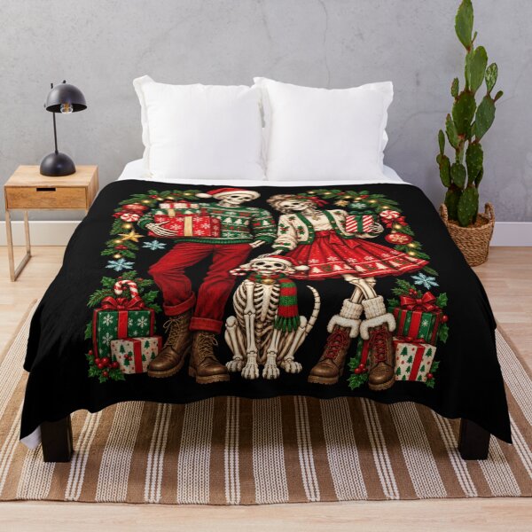 Item preview, Gothic Skeleton Couple And Dog Christmas Creepmas designed and sold by MagnusDorsey.