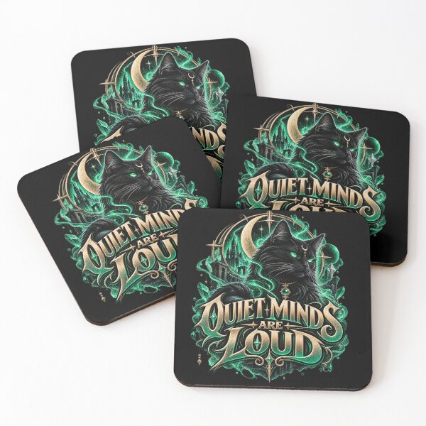 Item preview, Quiet Minds Are Loud – Mystical Black Cat Art designed and sold by SaberBastawy9.