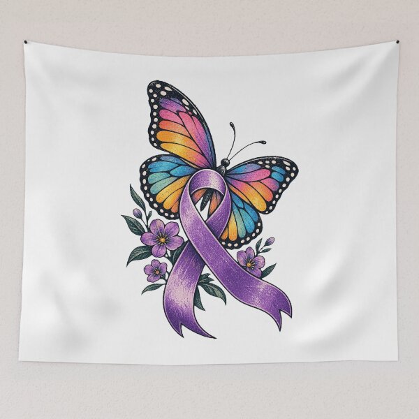 Item preview, Purple Butterfly Awareness Ribbon designed and sold by HeleneKarlsen.
