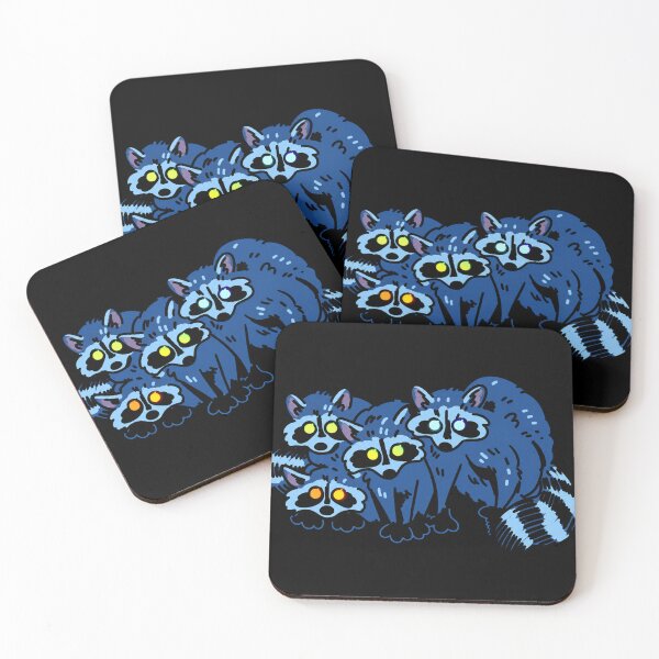 Item preview, Nighttime Raccoons With Glowing Eyes designed and sold by OMITTEROMINOUS.