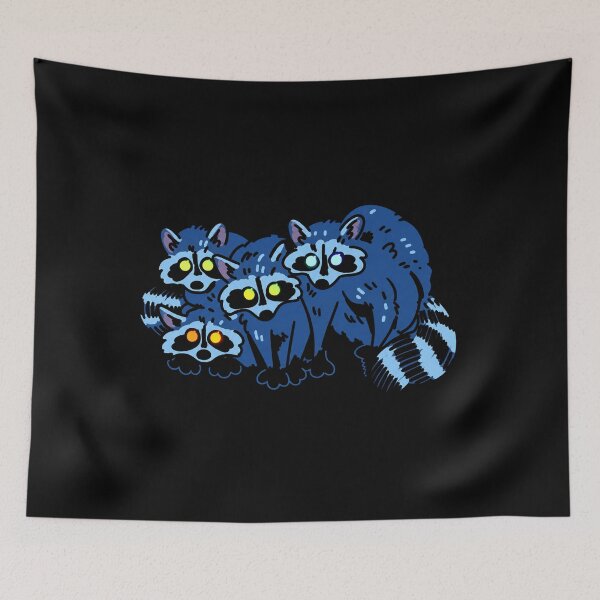 Item preview, Nighttime Raccoons With Glowing Eyes designed and sold by OMITTEROMINOUS.