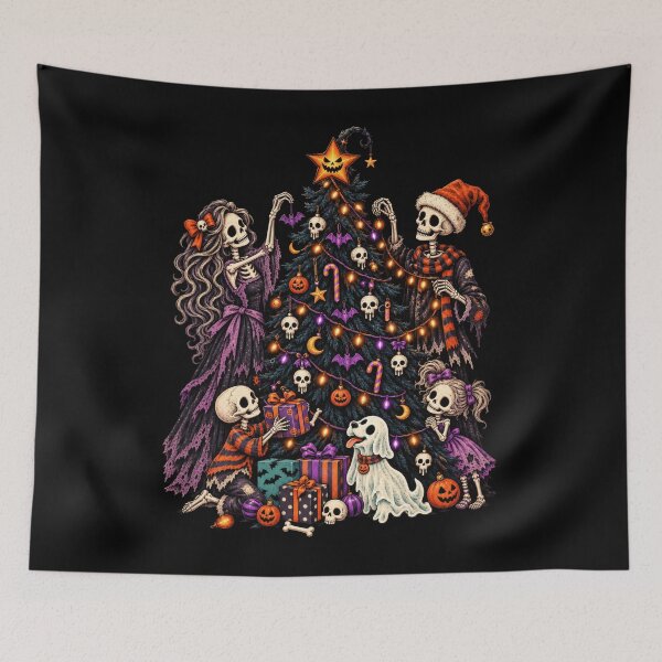 Item preview, Gothic Skeleton Family Spooky Christmas Tree Creepmas designed and sold by MagnusDorsey.