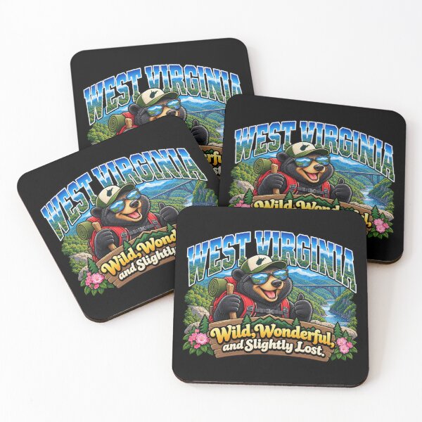 Item preview, Funny West Virginia Hiking Bear – Wild Wonderful and Slightly Lost designed and sold by TheTrendsDesk.