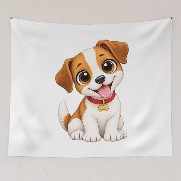 Item preview, Cute Brown and White Puppy Cartoon – Adorable Dog Art designed and sold by Vayro cartoons.
