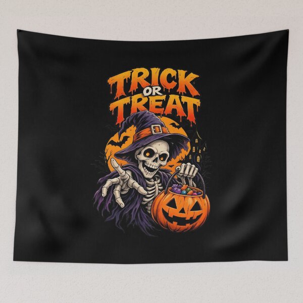 Item preview, Skeleton Trick or Treat Halloween Spooky Art designed and sold by Dmo3HarkoArt.