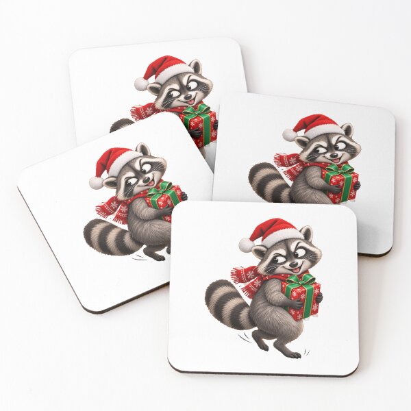 Item preview, Cute Christmas Raccoon With Gift designed and sold by HeleneKarlsen.