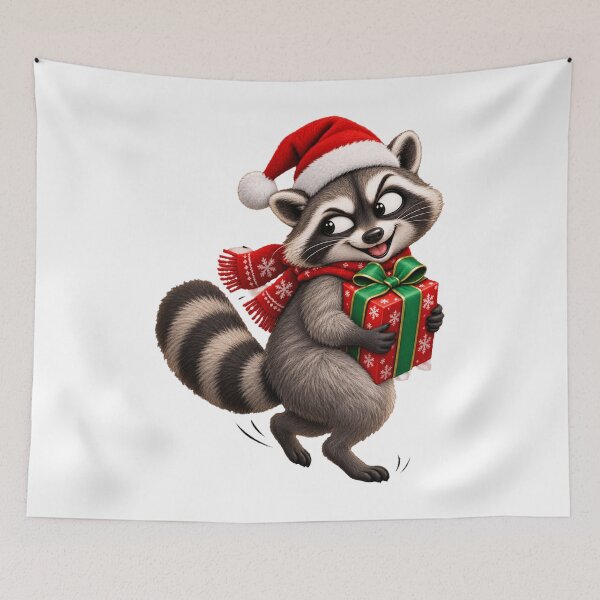 Item preview, Cute Christmas Raccoon With Gift designed and sold by HeleneKarlsen.