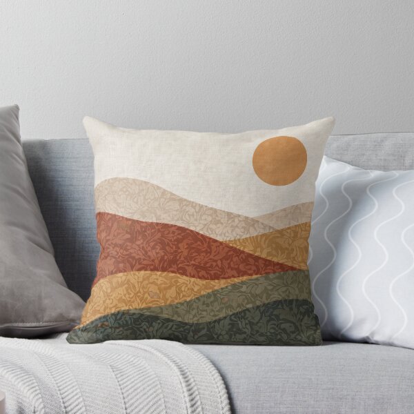 Item preview, Abstract boho-style landscape: terracotta hills and sun designed and sold by Knightofartx25.