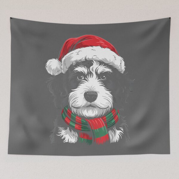 Item preview, Bernedoodle Santa Hat and Scarf Christmas designed and sold by KristineLi.