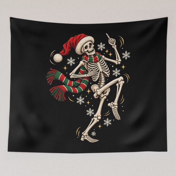 Item preview, Dancing Skeleton Santa Christmas Scarf Creepmas Holiday designed and sold by MagnusDorsey.
