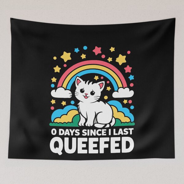 Item preview, 0 Days Since Last Queefing Cat Rainbow Stars designed and sold by jarlinxsanchez.