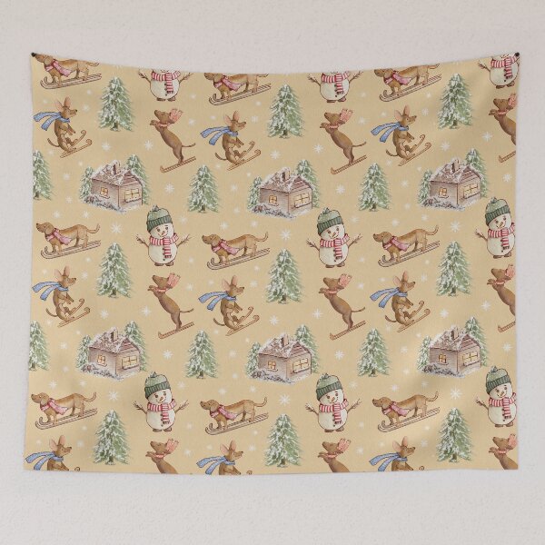 Item preview, Cute Whimsical Skiing Dogs designed and sold by JanetMGraham.