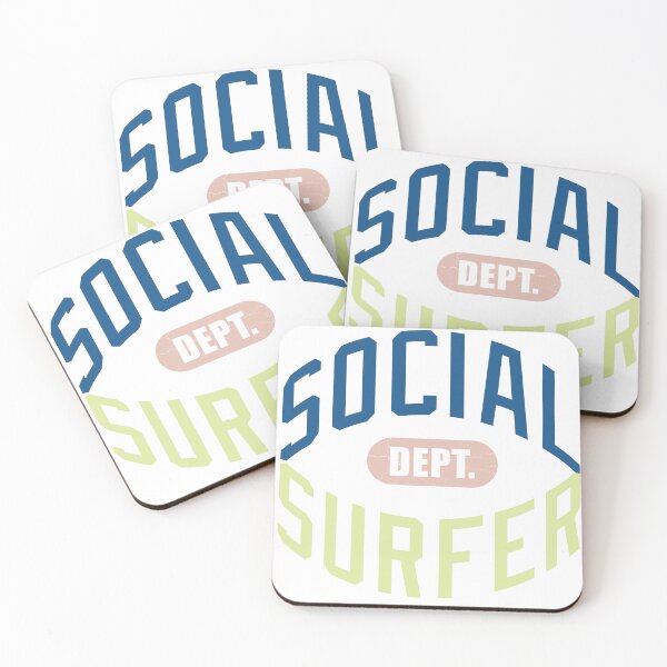 Item preview, Social Surfer Dept Blue Green Bold Typography Surf Slogan Graphic T-Shirt designed and sold by Atique Creations.