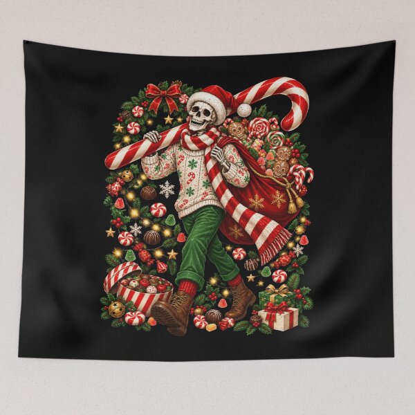 Item preview, Walking Skeleton Santa Giant Candy Cane Creepmas designed and sold by MagnusDorsey.
