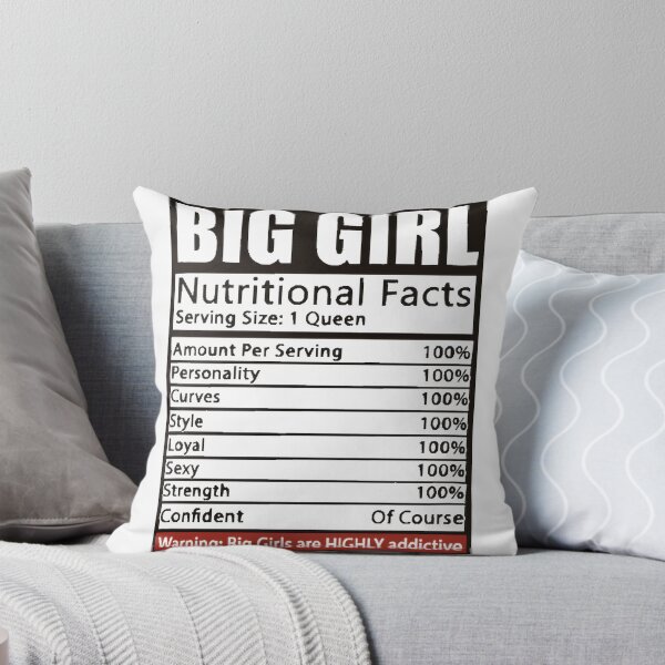 Item preview, Big Girl Nutritional Facts Funny Humorous Design for Confident Women designed and sold by FUSEstReetWeAr.