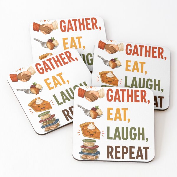 Item preview, Gather Eat Laugh Repeat Thanksgiving Holiday designed and sold by OliviaHayesArt.