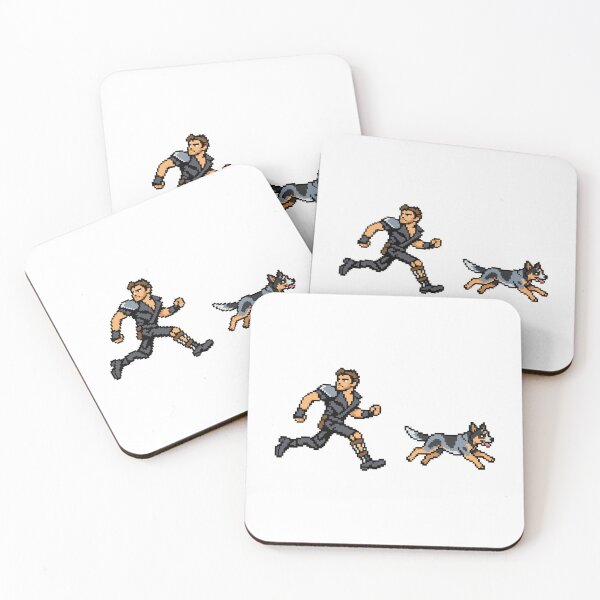 Item preview, Wasteland Runner and Dog Pixel Art designed and sold by RunningPixelCup.