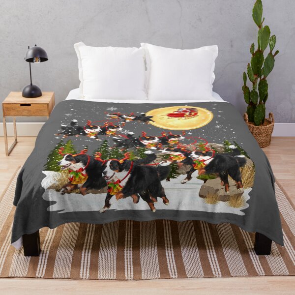 Item preview, Bernese Mountain Dog with Santa and Reindeer designed and sold by KristineLi.