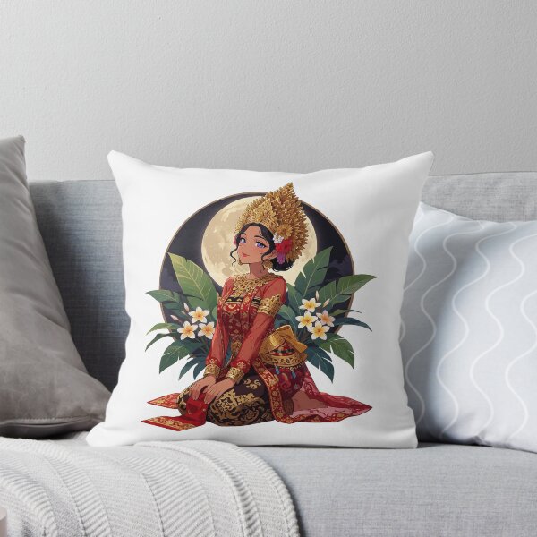Item preview, Indonesian Anime Girl Red Kebaya Art — Balinese Traditional Dress & Moon Gift designed and sold by cannsuh.