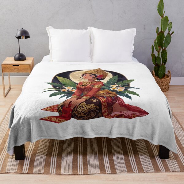 Item preview, Indonesian Anime Girl Red Kebaya Art — Balinese Traditional Dress & Moon Gift designed and sold by cannsuh.