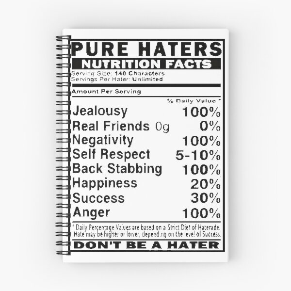 Item preview, Haters Nutrition Facts Funny Parody Label Graphic Design designed and sold by FUSEstReetWeAr.