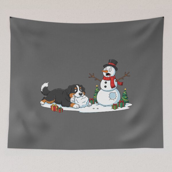 Item preview, Bernese Mountain Dog Snowman and Christmas Tree designed and sold by KristineLi.