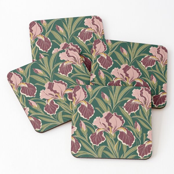 Item preview, Iris Flower Pattern – Linocut Iris Duvet Cover and Throw designed and sold by In A Word | One-Word Tees & Gifts.