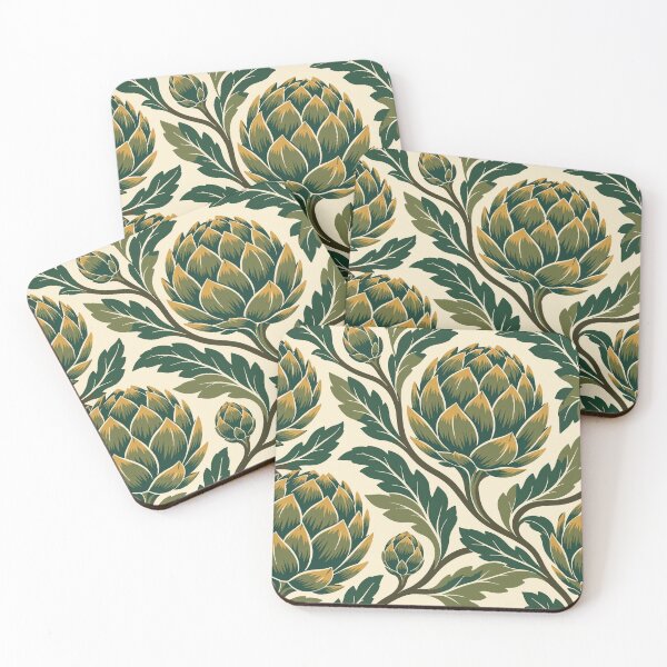 Item preview, Artichoke Pattern – Linocut Artichoke Duvet Cover and Throw designed and sold by In A Word | One-Word Tees & Gifts.