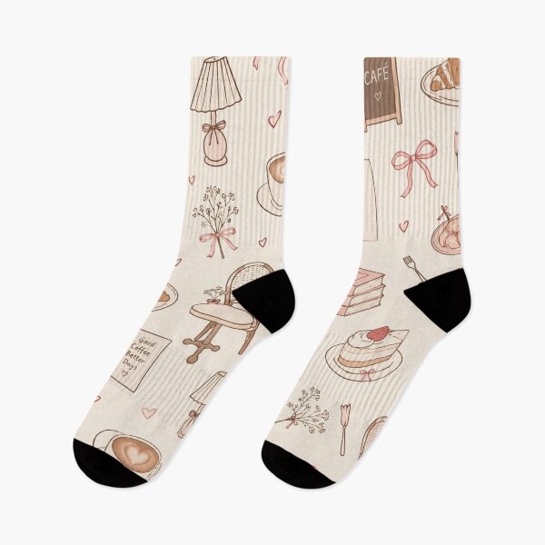 Item preview, Coquette Cafe Aesthetic Pastel Pink Coffee and Pastry Pattern designed and sold by Ang.V.