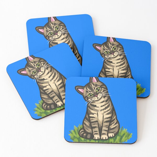 Item preview, Cute Tabby Cat Sitting on Grass  designed and sold by beorihamul.