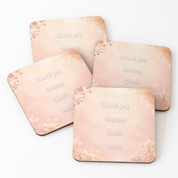Item preview, Thank You in 4 Languages - English Spanish Italian French designed and sold by profealiceinfo.