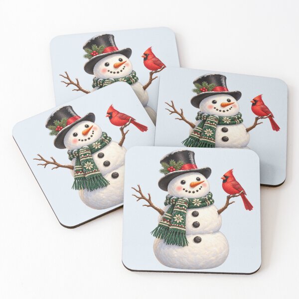 Item preview, Snowman and Cardinal Christmas Winter designed and sold by Stikaro.