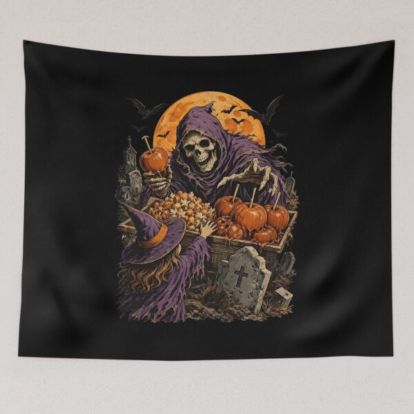 Item preview, Grim Reaper Witch Halloween Candy Apple Spooky Art designed and sold by Dmo3HarkoArt.