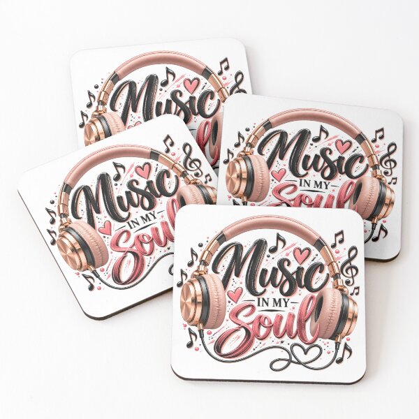 Item preview, Music in My Soul – Rose Gold Headphones and Pink Music Art designed and sold by RJACreative.