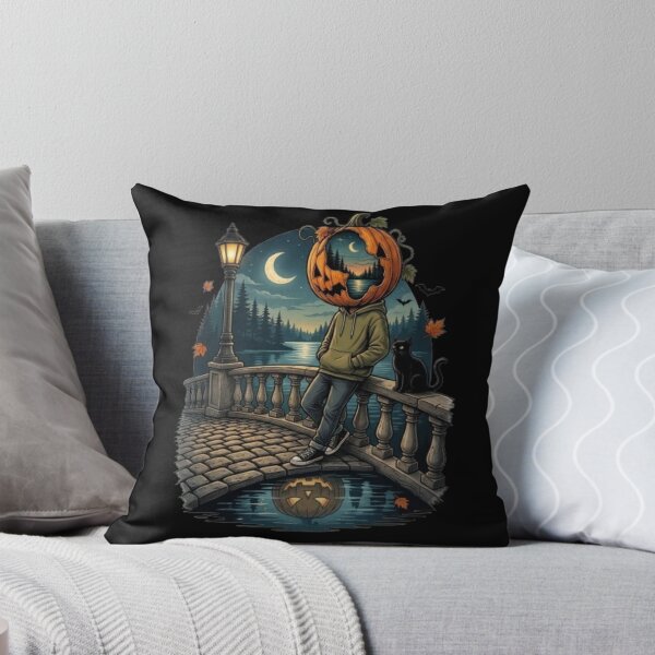 Item preview, Eerie Reflections Pumpkin Head Aesthetic Halloween T-Shirt designed and sold by danalupar.