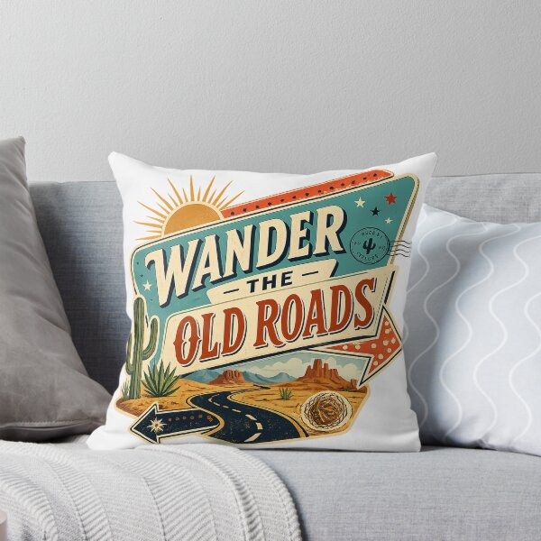 Item preview, Wander the Old Roads Vintage Desert Road Trip Retro Southwest Adventure Art designed and sold by inkoutninja.