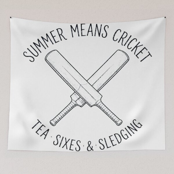 Item preview, Australian Cricket Summer Crossed Bats Vintage Art designed and sold by Yellowriversss.