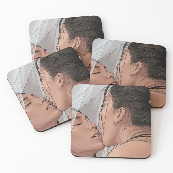 Item preview, BinOon Lotus Kisses Khlang Thai GL LGBTQ+ Cartoon Decor Comic Wall Art Print Poster Shirt Clock Blanket KDrama designed and sold by Mind Space.