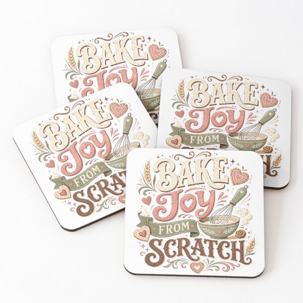 Item preview, Bake Joy From Scratch Cute Baking Quote Vintage Kitchen Cottagecore Art designed and sold by inkoutninja.