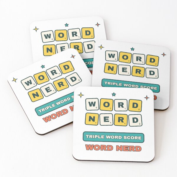 Item preview, Word Nerd Tile Game | Retro Game Night Design designed and sold by Playful Paper Club.