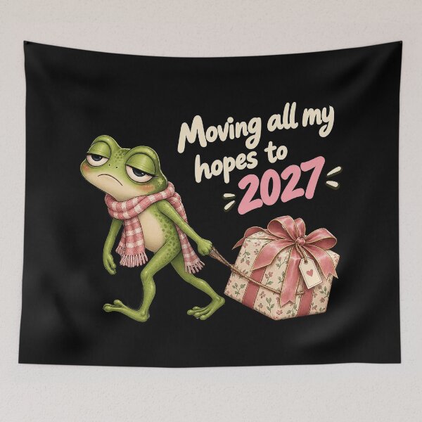 Item preview, Moving All My Hopes to 2027 Funny Tired Frog designed and sold by Verycutethings.